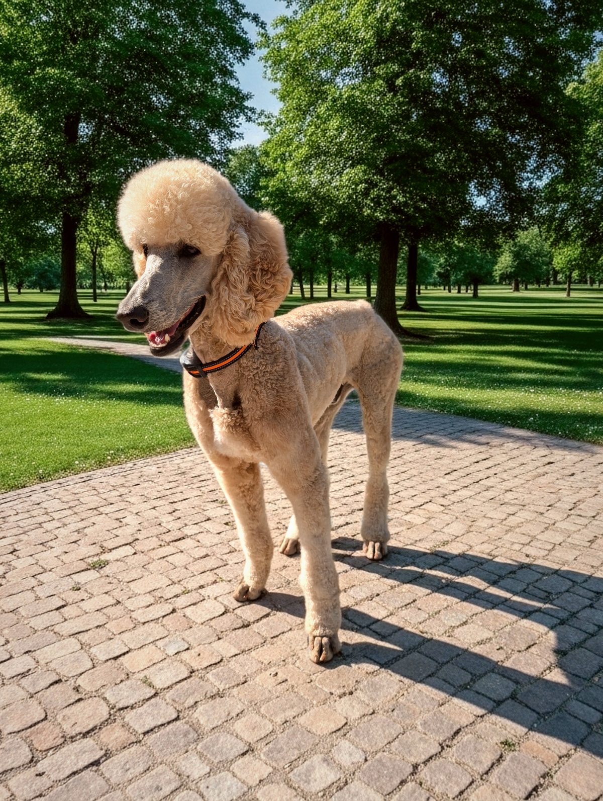 Duke — Joe's cream standard poodle, the shop mascot